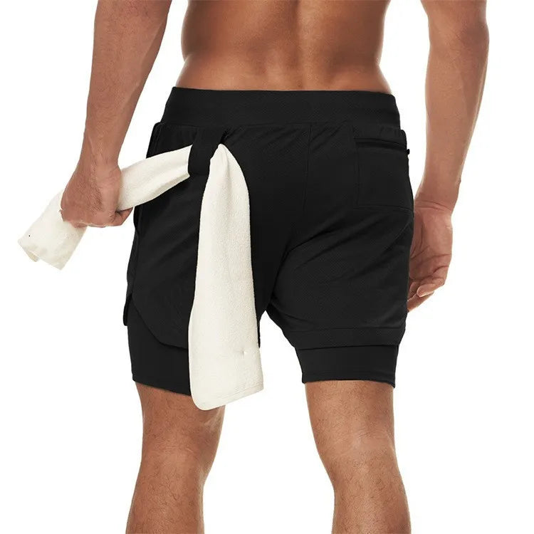 Short de sport running 2 en 1
